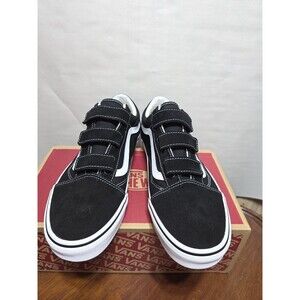 Vans Old Skool V Black True White Hook Loop Men's 10.5 VN0A3D290IU NIB